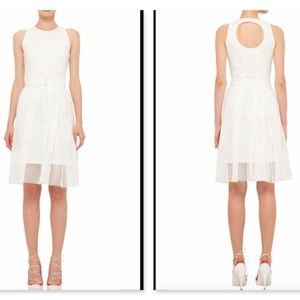 Akris Punto Mesh Overlay Keyhole Back Sheath Dress Size   6